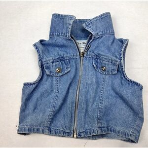 Vintage 1990s Denim Vest Eve Too 100% Cotton Made in USA - Kids Size 6X